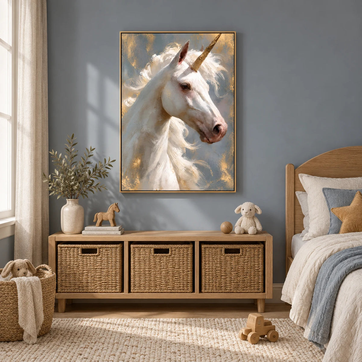 Children’s room styling visualization with Golden Wonder artwork AV0285
