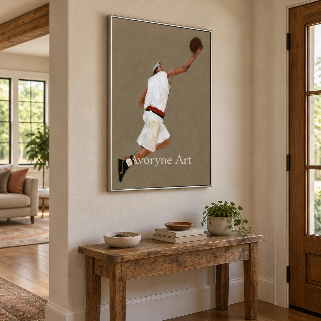 Ivory Gentle Memory: Basketball Figure Art — entry silver