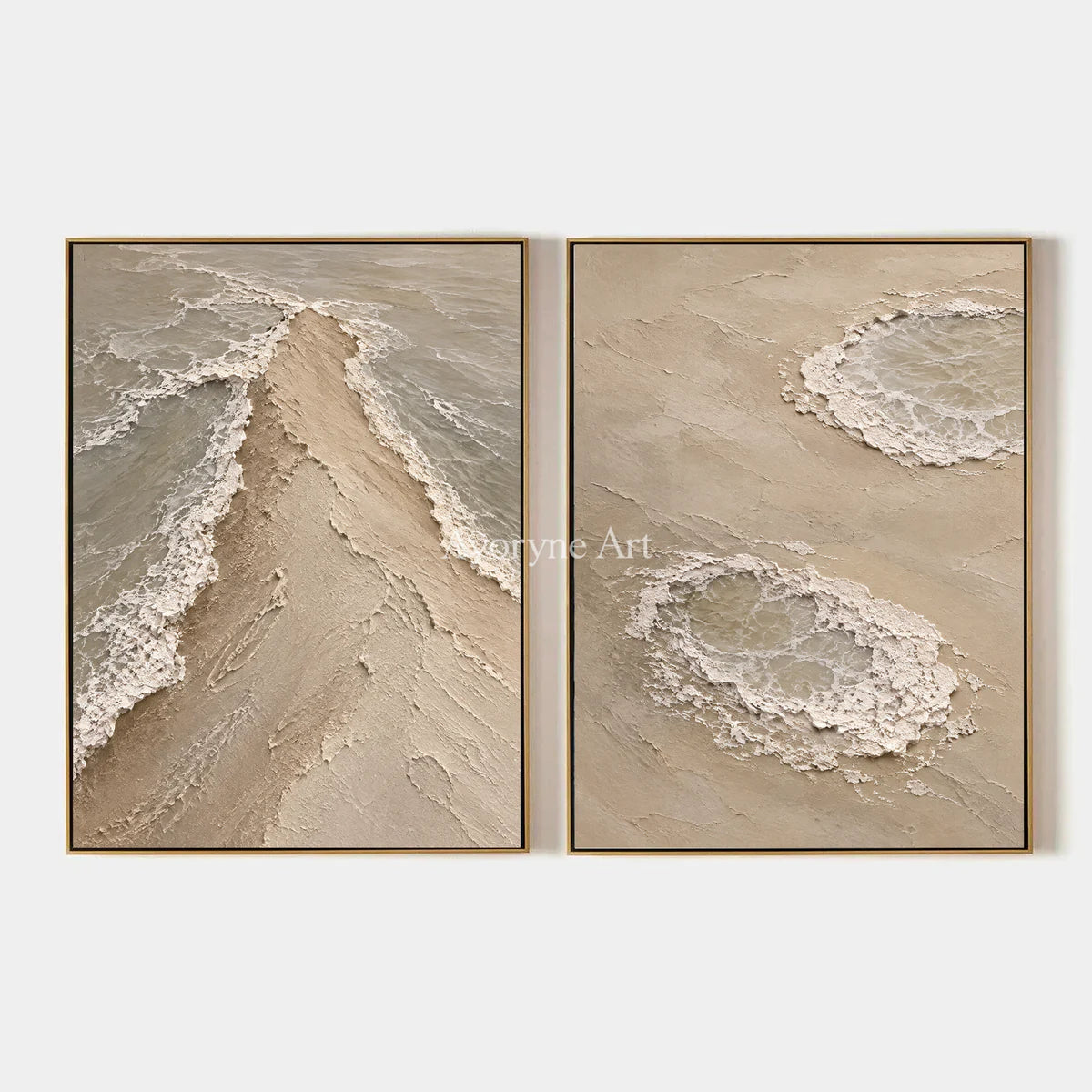 Sandwater Passage: Beige Coastal Diptych Wall Art — primary