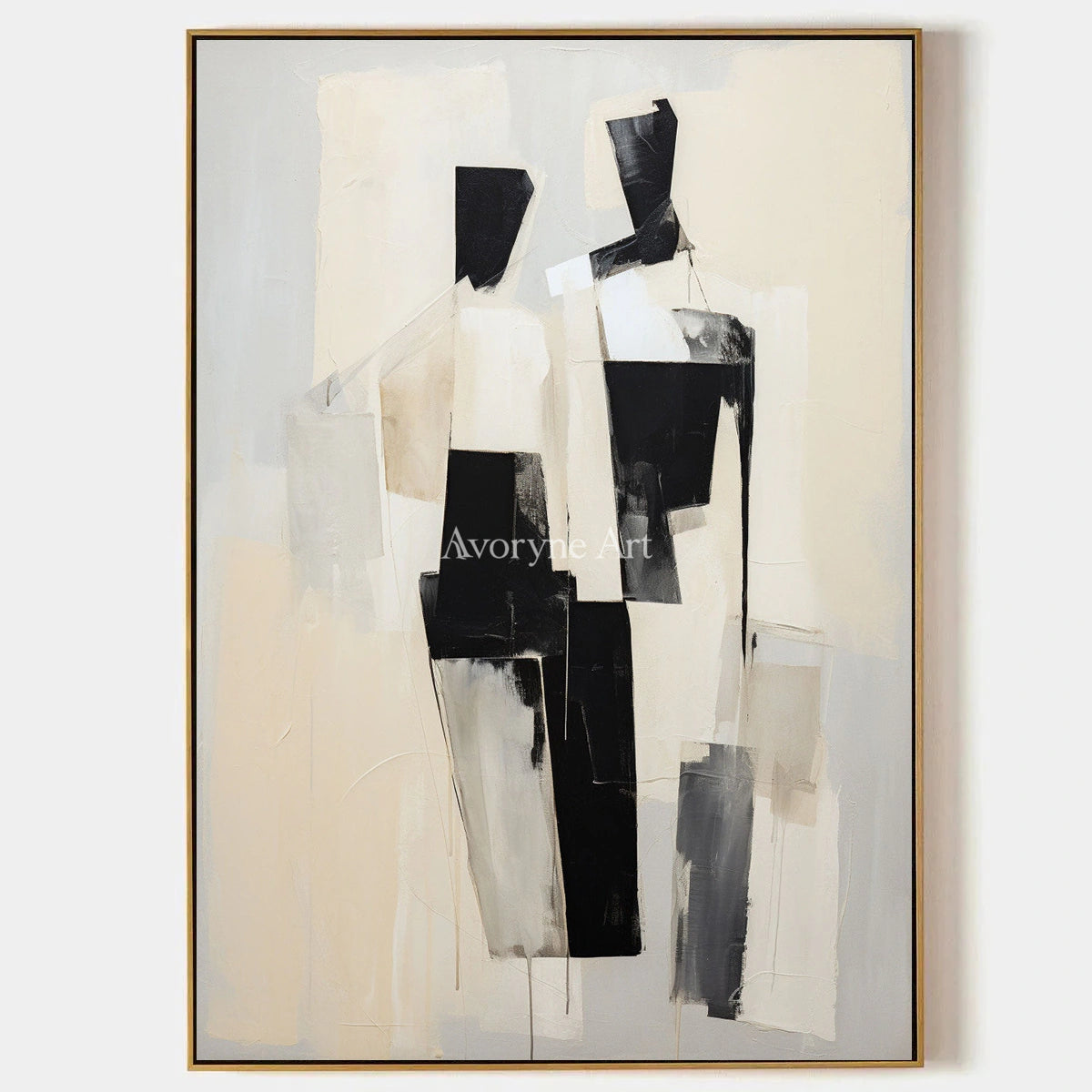Parallel Company: Beige Minimalist Figure Wall Art — primary