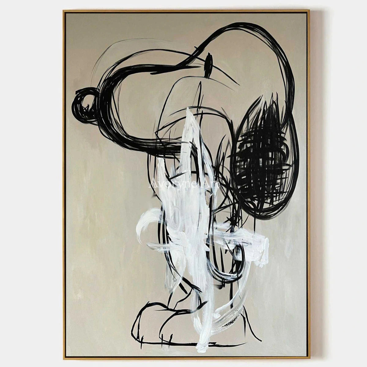 Unruly Cadence: Black Gestural Graffiti Abstract Wall Art — primary