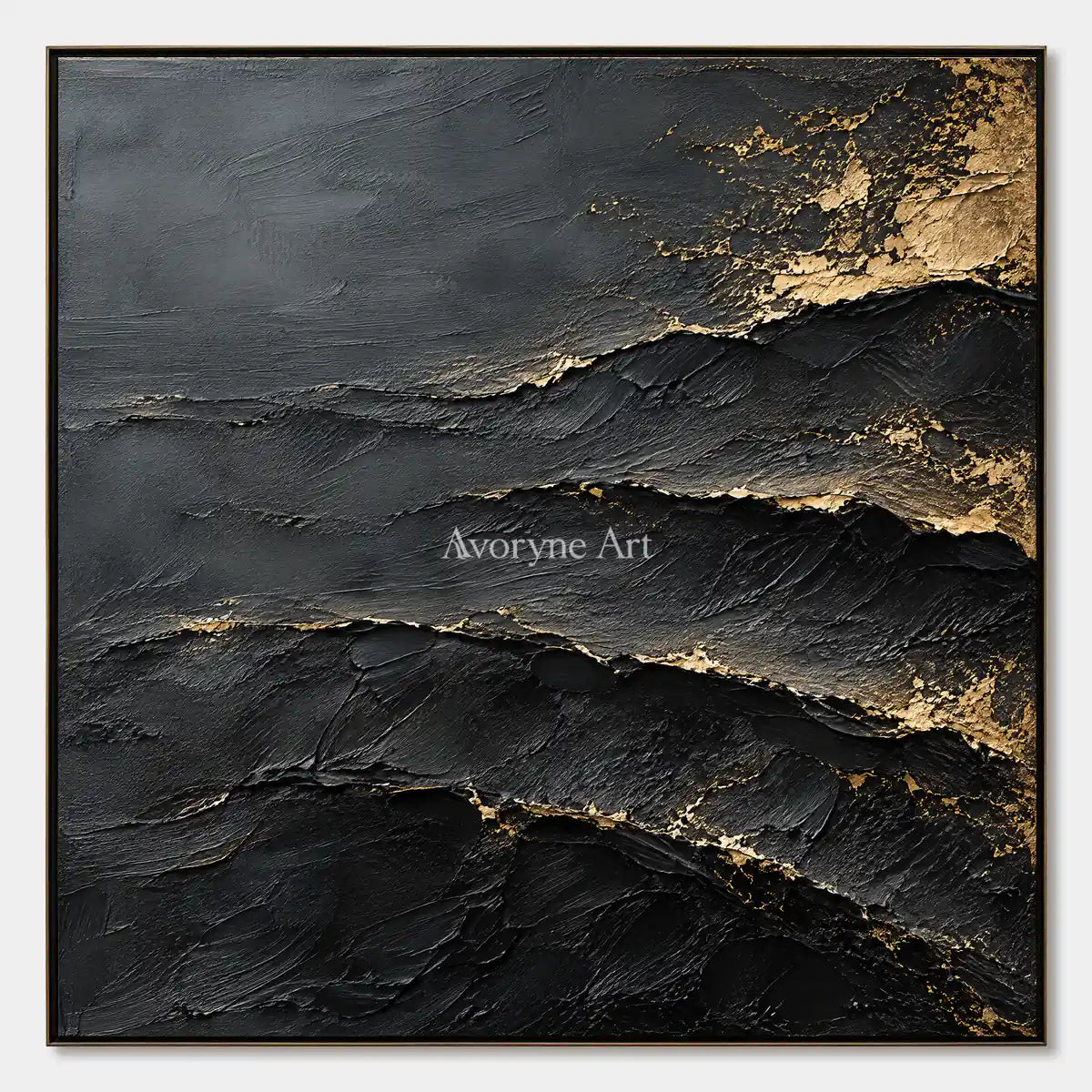 Aurum Fault: Black Gold Texture Art — primary