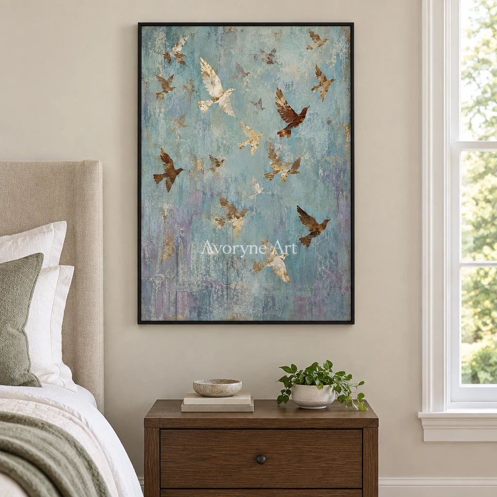 Aster Pearl: Blue Bird Relief — bedroom black