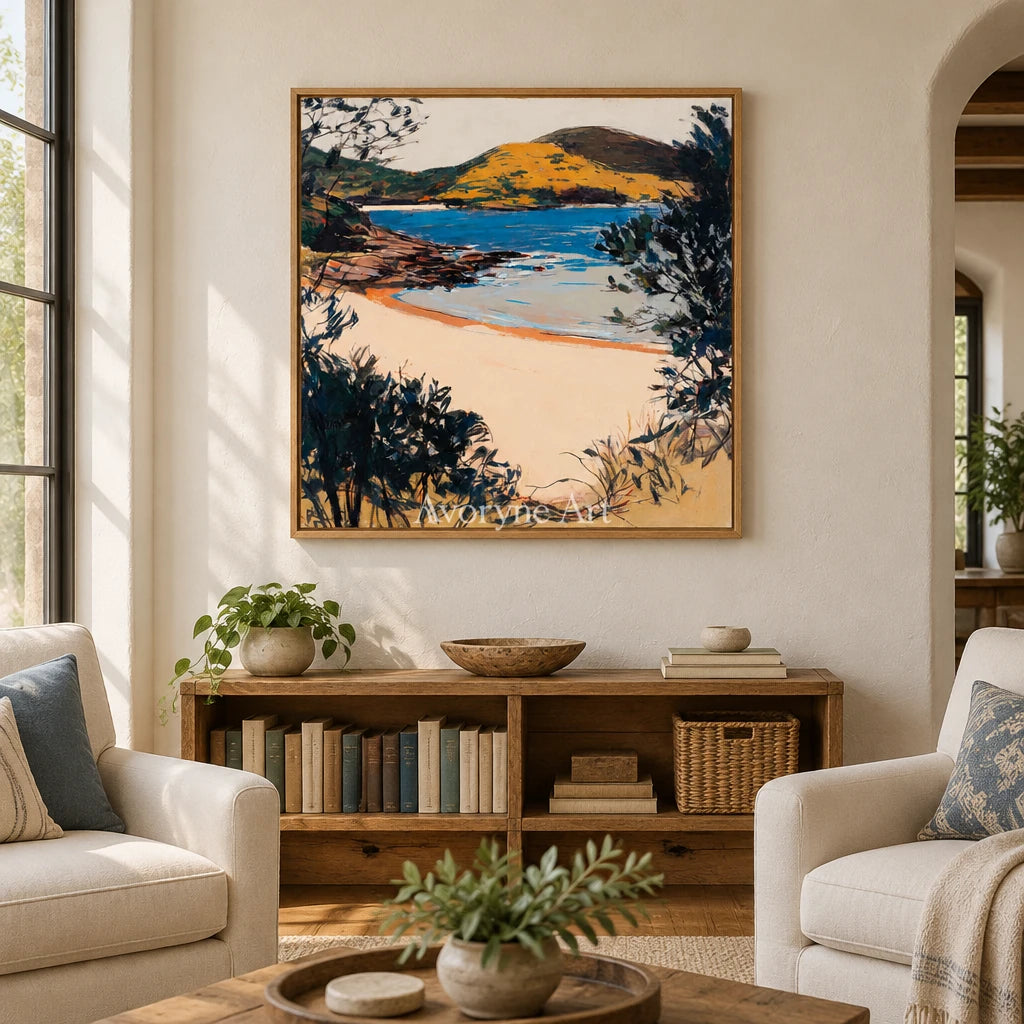 Ivory Gentle Current: Blue Coastal Cove — villa wood