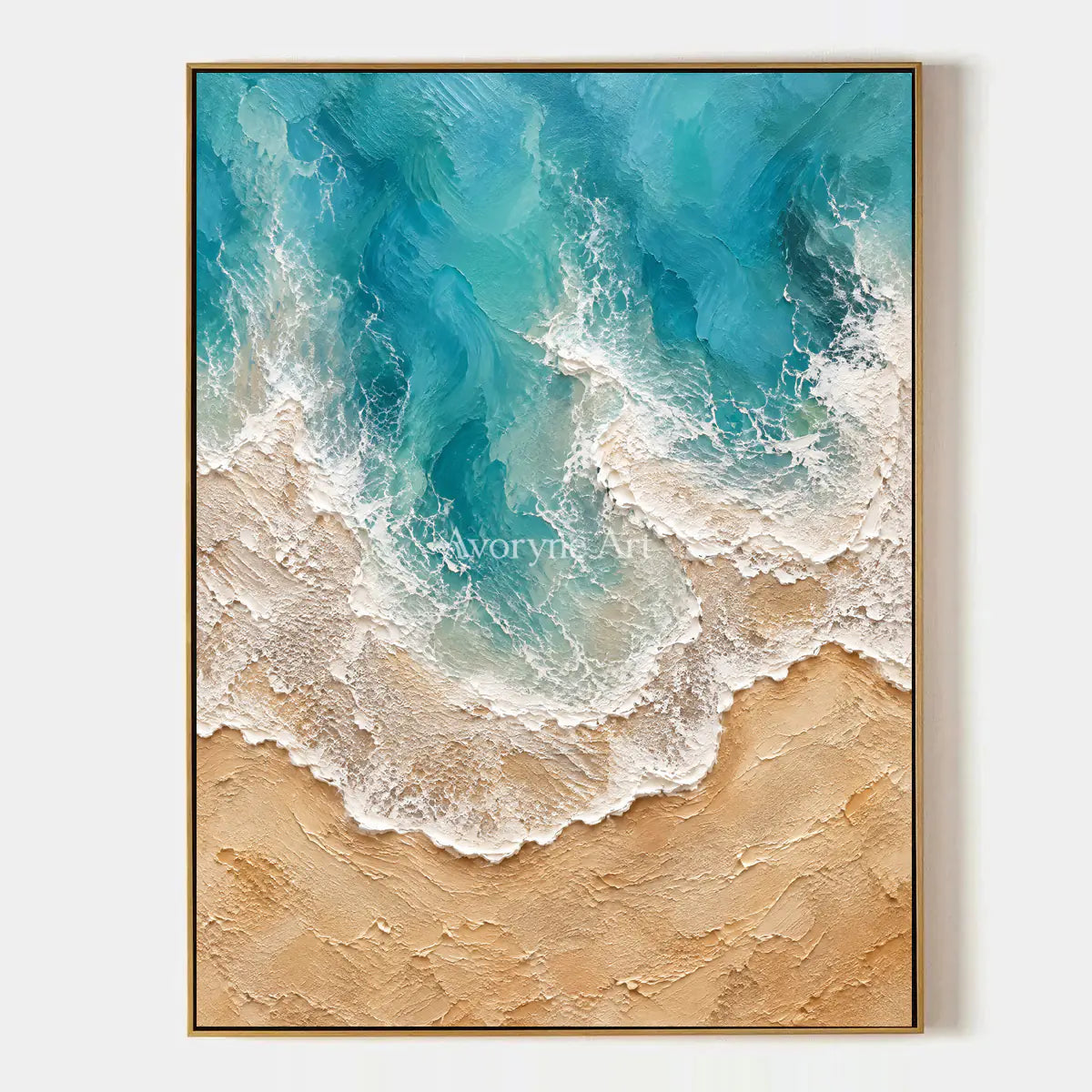 Azure Margin: Blue Coastal Texture Wall Art — primary