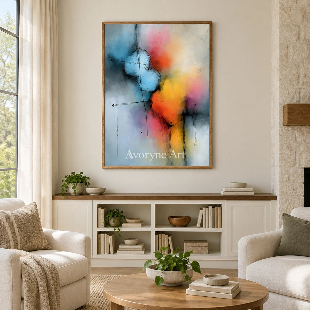 Ivory Tender Prelude: Blue Color Burst Art — villa wood