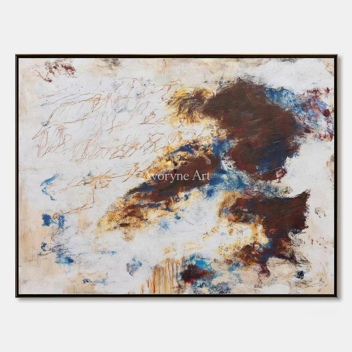 Ivory Quiet Prelude: Blue Earth Gesture Art — primary