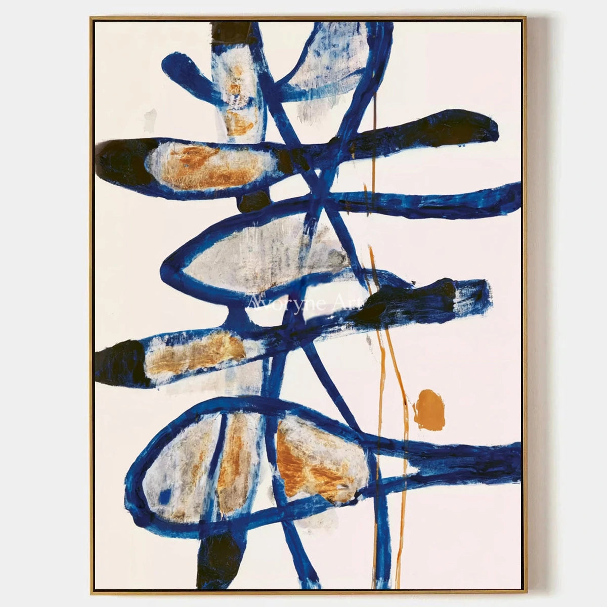 Ivory Quiet Vista: Blue Gesture Abstract — primary