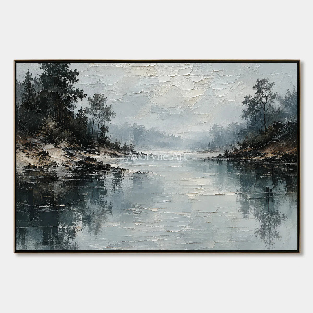 Serein Stillwater Veil: Blue Lake Landscape Art — primary