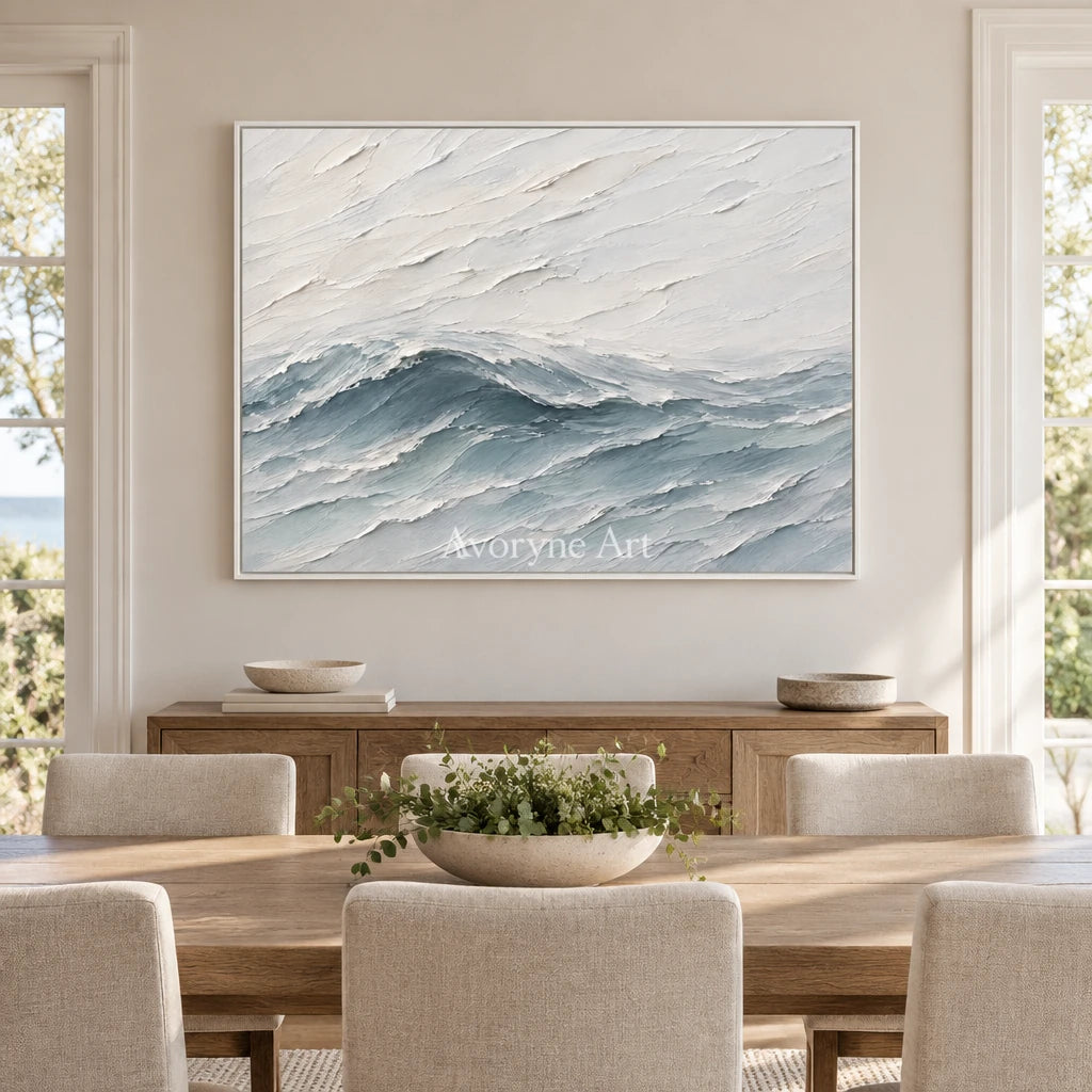 Tidelilt: Blue Ocean Texture Wall Art — dining white