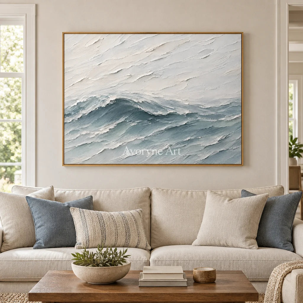 Tidelilt: Blue Ocean Texture Wall Art — villa wood