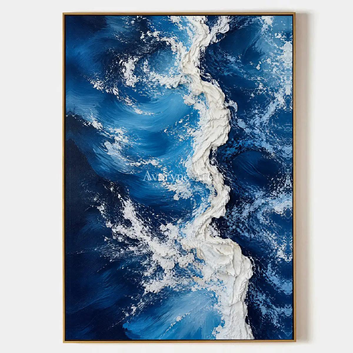 Deepwater Crest: Blue Ocean Wave Wall Art — primary