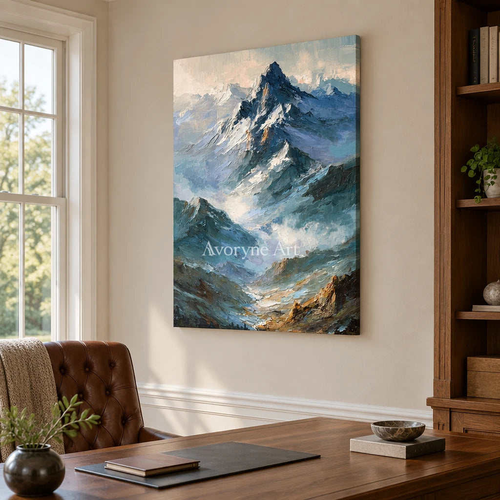 Aster Sand: Blue Snow Mountain Art — office frameless