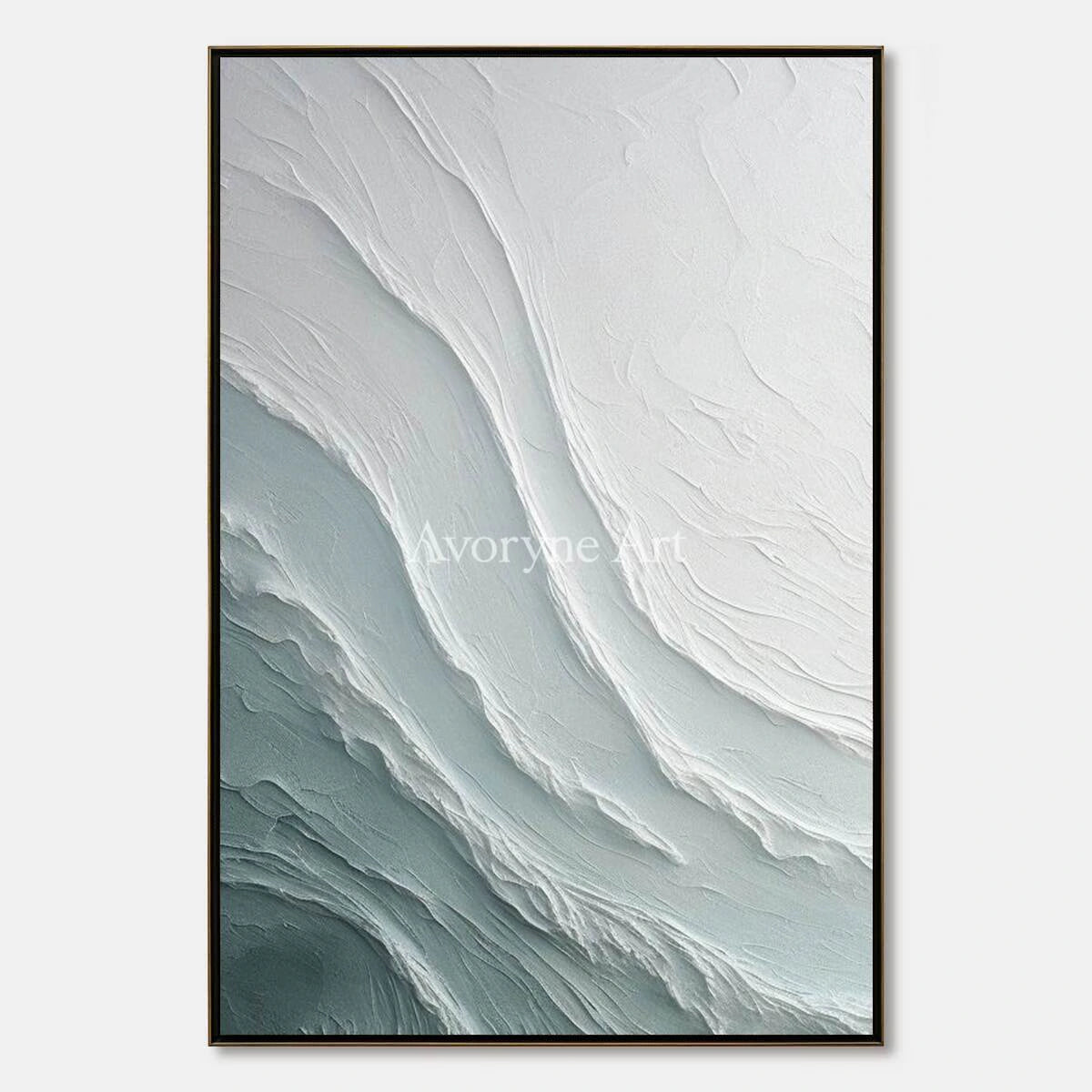 Tidal Veil: Blue Textured Ocean Abstract Wall Art - main