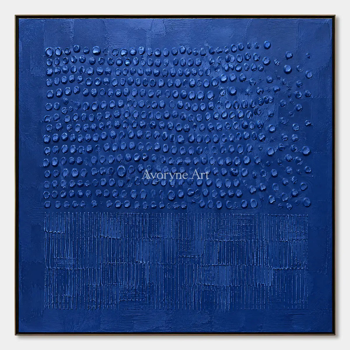 Cobalt Rhythm: Blue Textured Relief Wall Art — primary