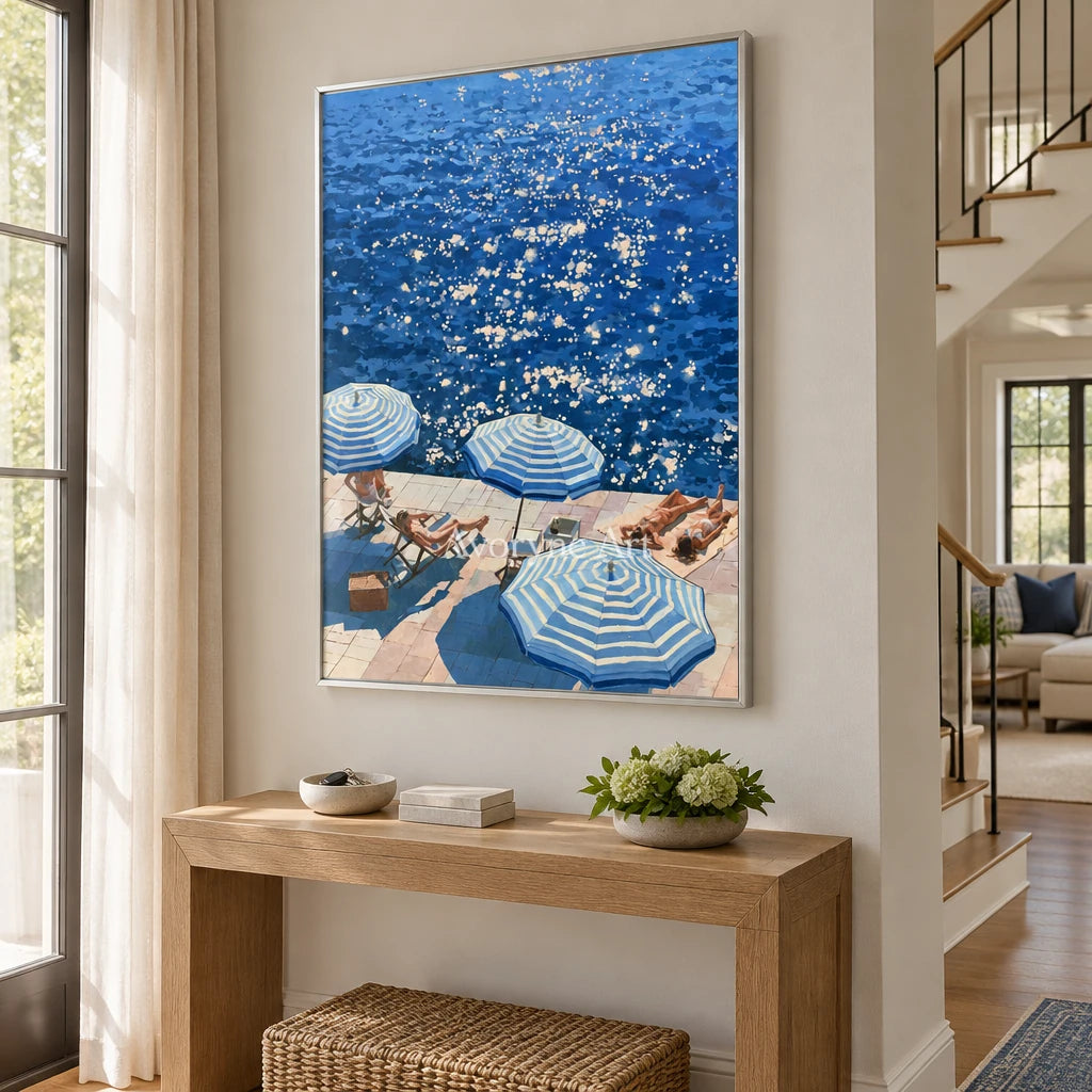 Ivory Amber Meadow: Blue Waterside Art — entry silver