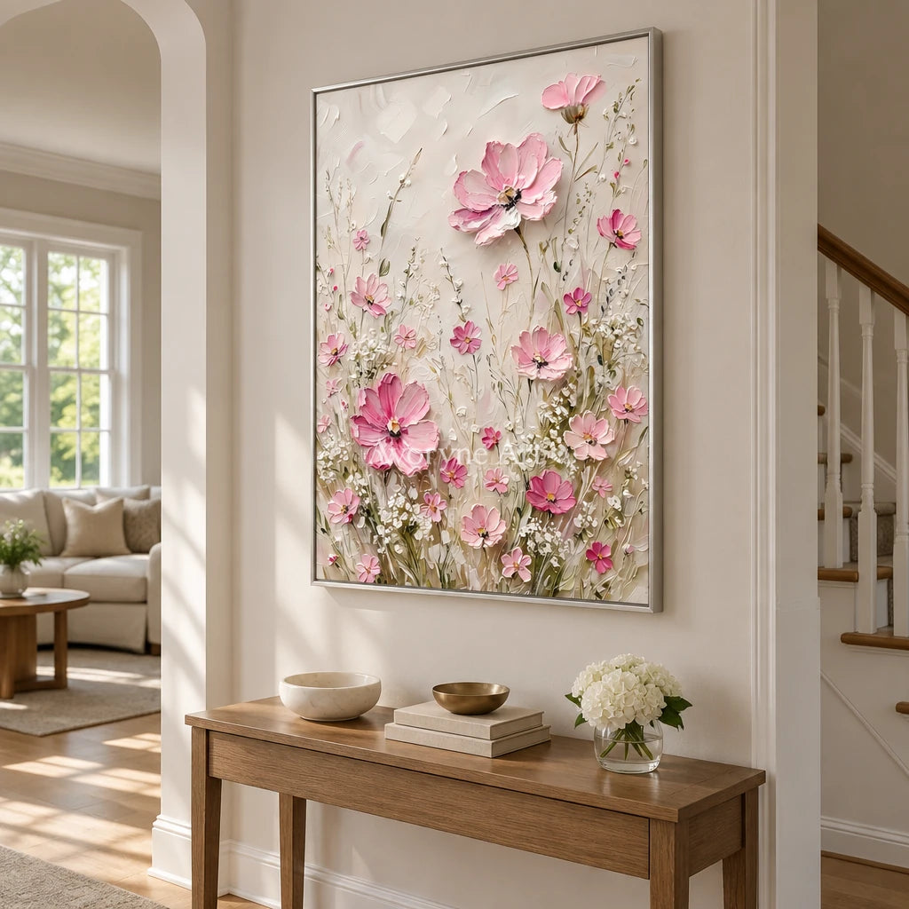 Aster Leaf: Blush Blossom Relief — entry silver