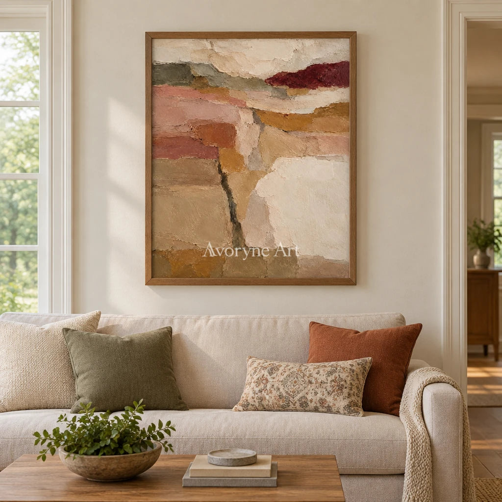 Aster Ridge: Blush Texture Abstract — villa wood