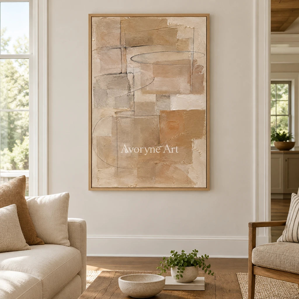 Clay Palimpsest: Brown Layered Abstract Art — villa wood