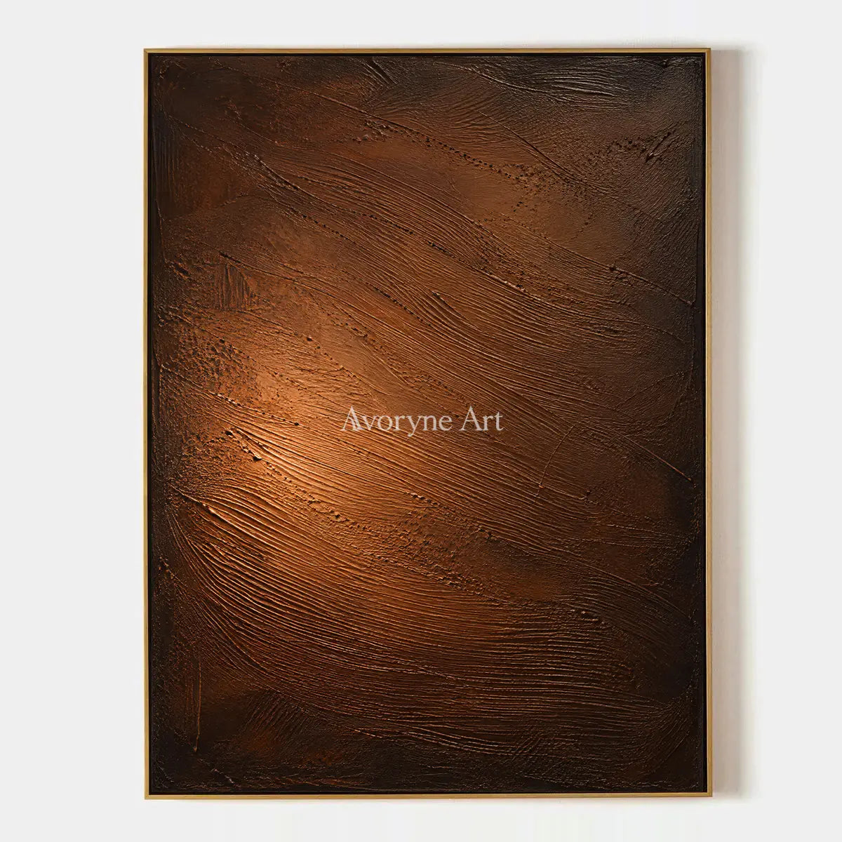 Copper Incline: Brown Textured Abstract Wall Art — primary