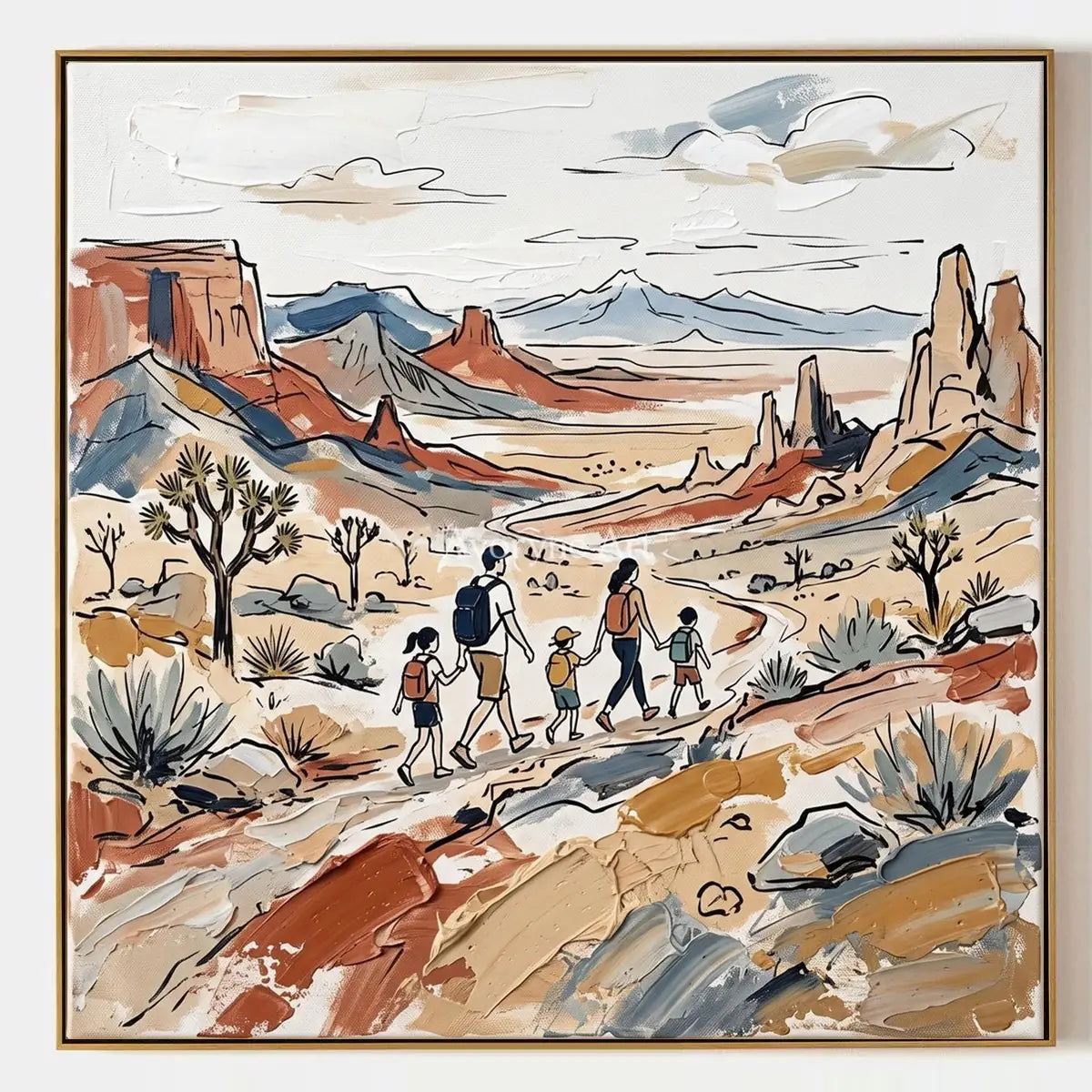 Silver Gesture, hand-painted canyon landscape wall art by Diego Morales