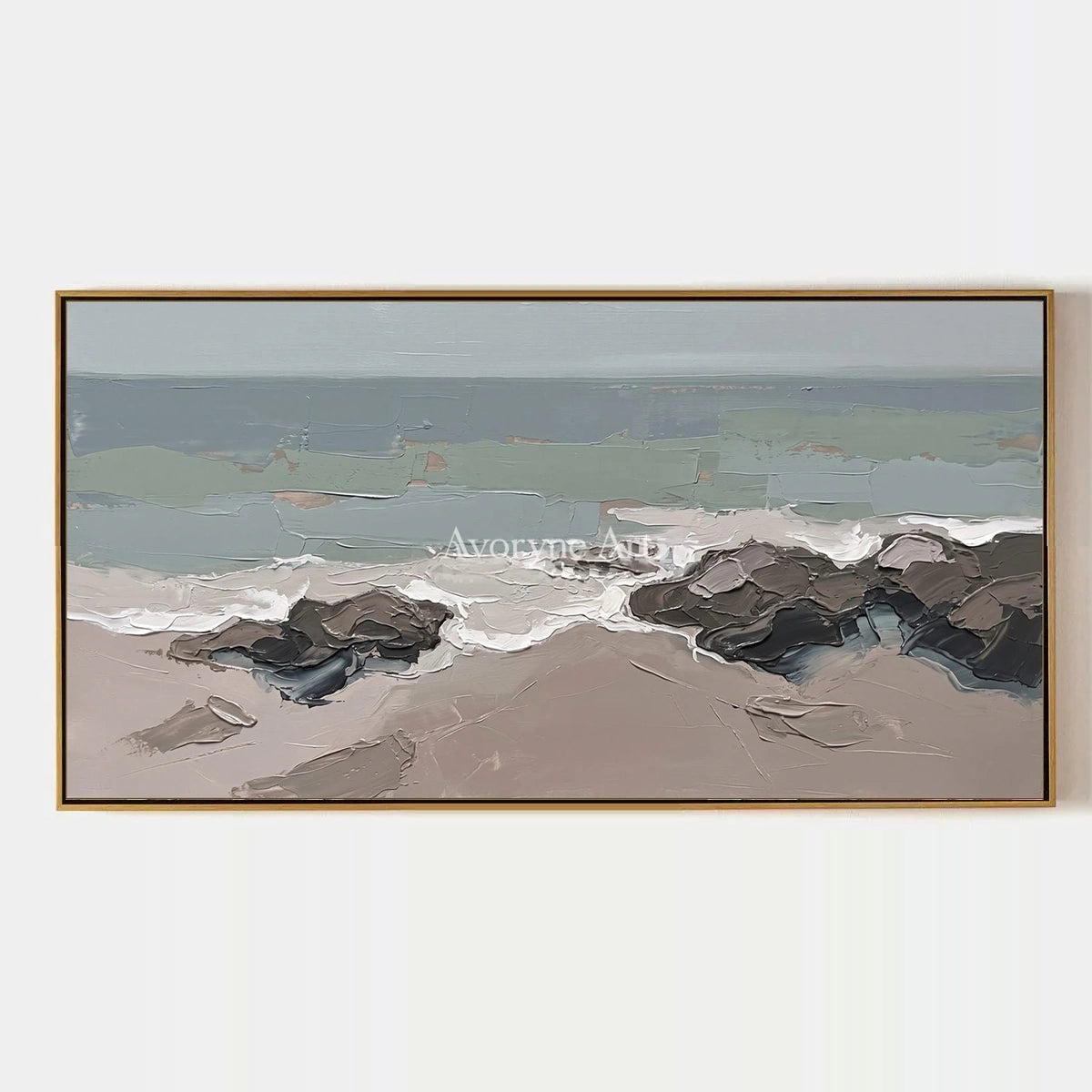 Restful Echo, hand-painted coastal landscape wall art by Rafael Duarte