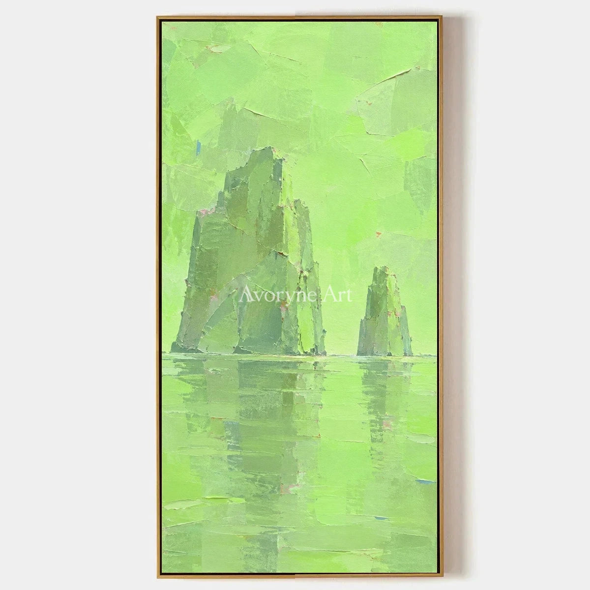 Still Reverie, hand-painted color block landscape wall art by Diego Morales