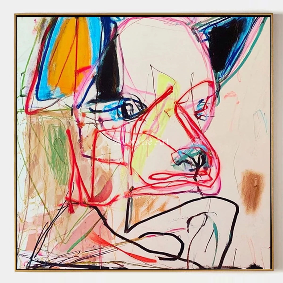 Restful Cadence, hand-painted colorful figure wall art by Daniel Kowalski