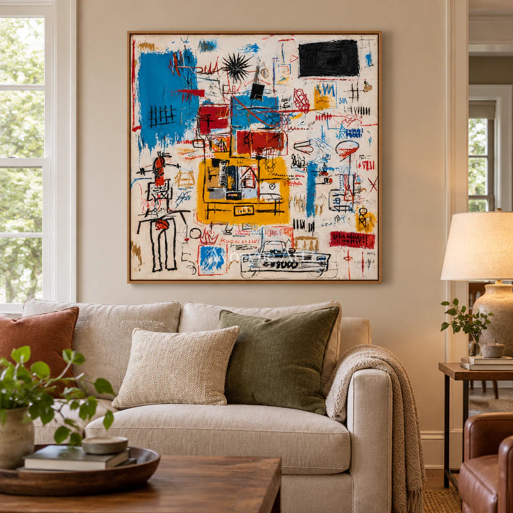 Urban Signal: Colorful Graffiti Abstract Wall Art — villa wood
