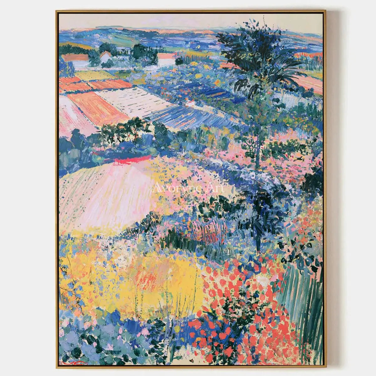 Ivory Winding Cadence: Colorful Hillside Art — primary