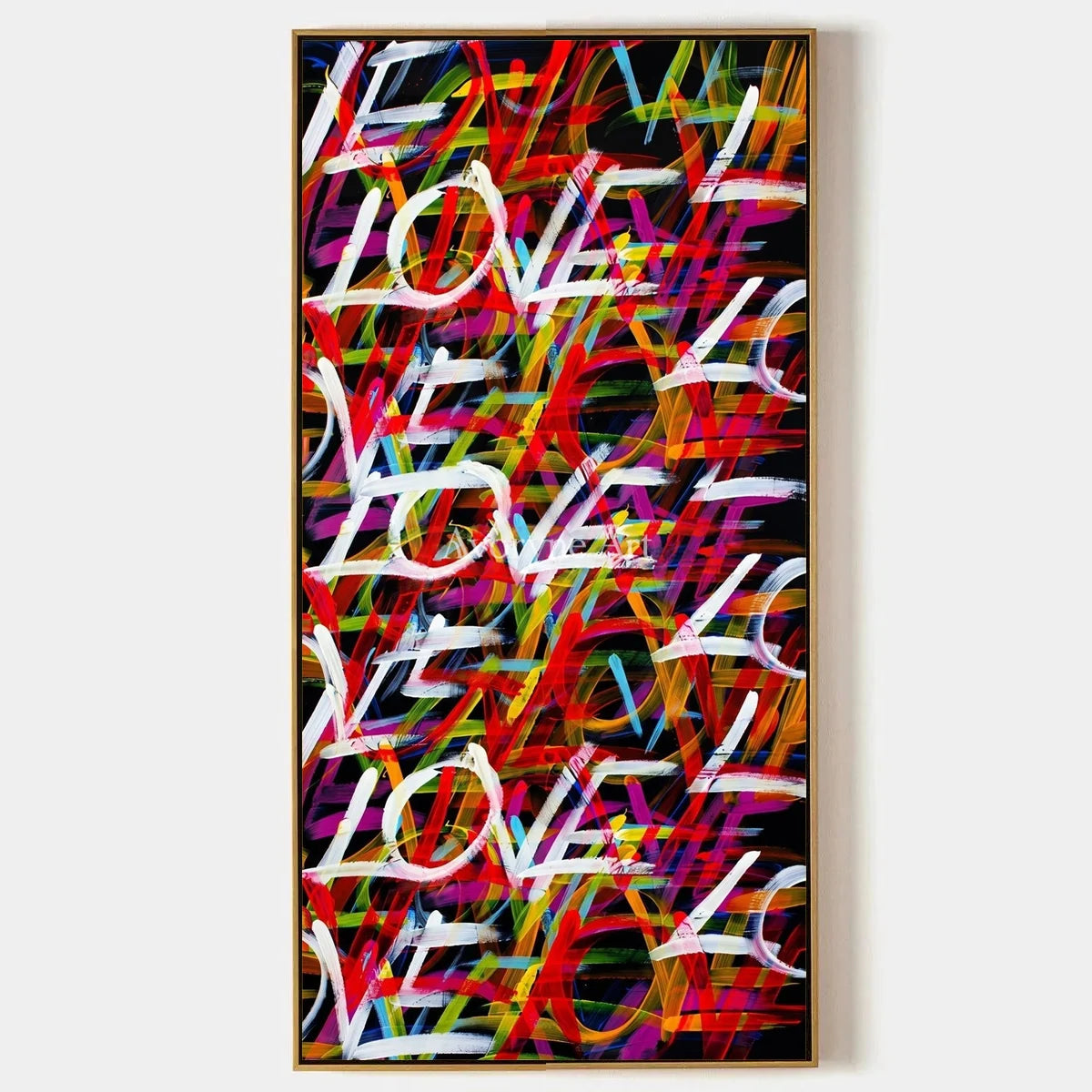 Hidden Story, hand-painted colorful love wall art by Caleb Monroe