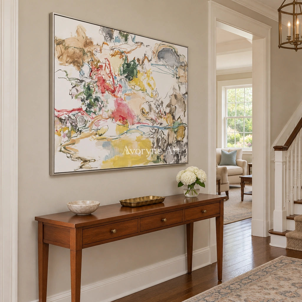 Ivory Painted Cadence: Colorful Organic Lines — entry silver