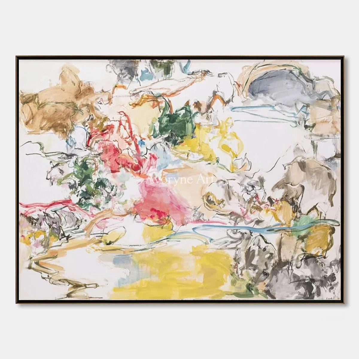 Ivory Painted Cadence: Colorful Organic Lines — primary