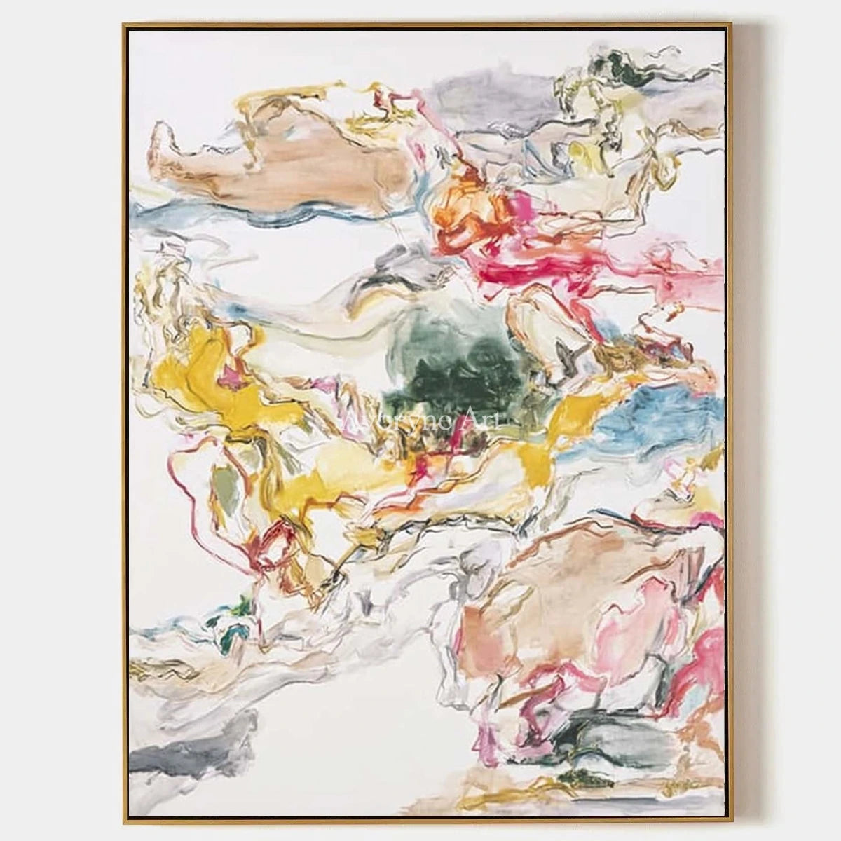 Ivory Painted Current: Colorful Organic Lines — primary