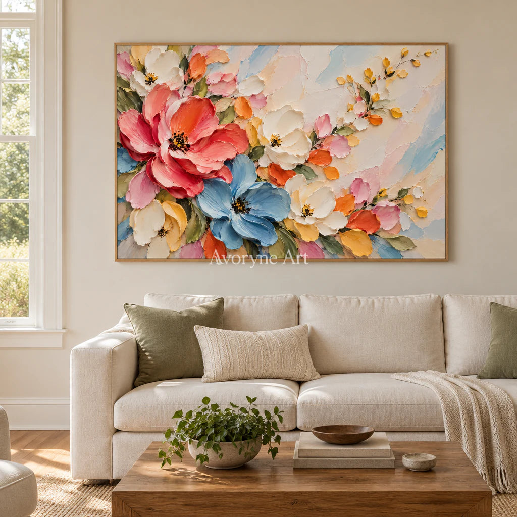 Blooming Arc: Colorful Pink Floral Relief Wall Art — villa wood