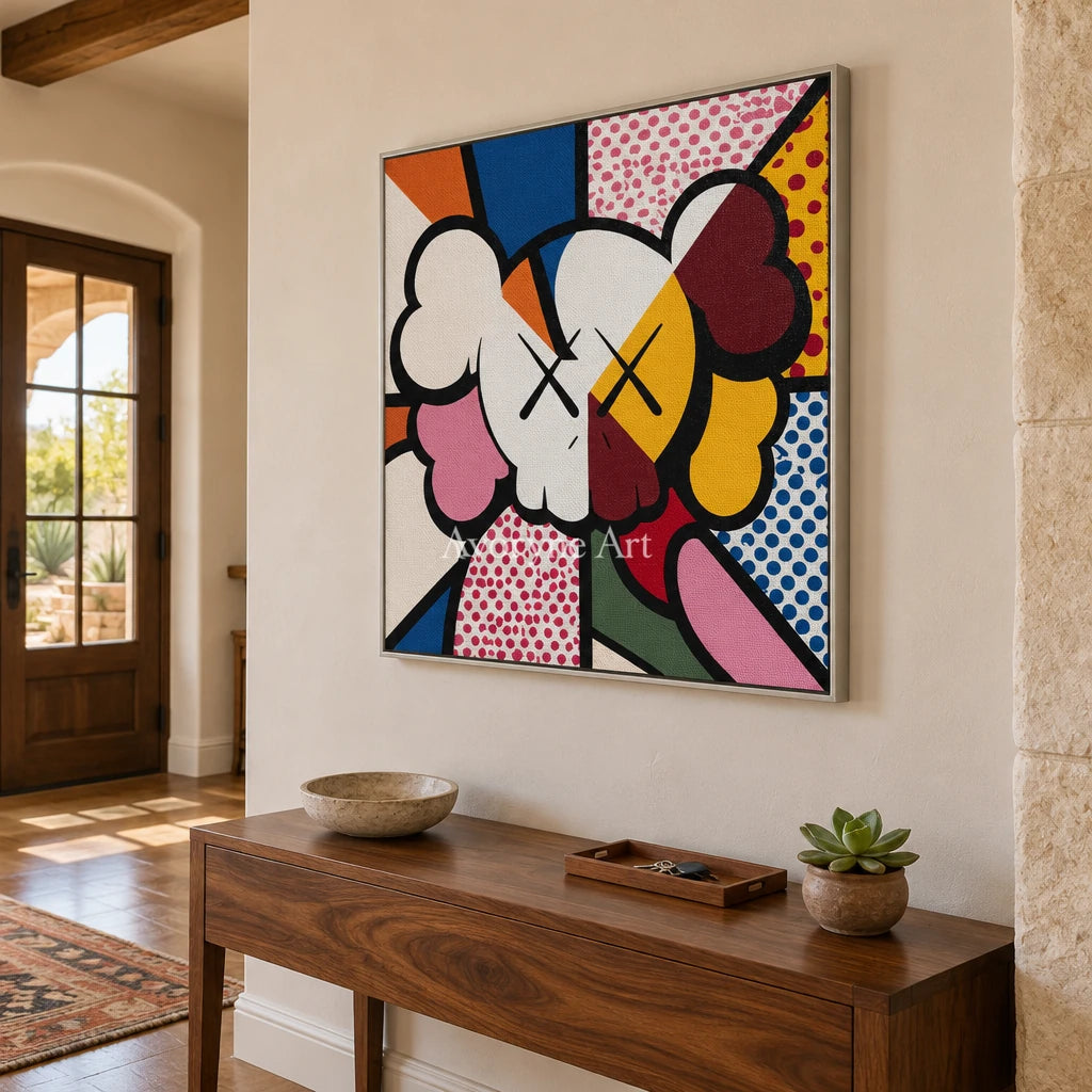 Ivory Tender Solace: Colorful Pop Face Art — entry silver
