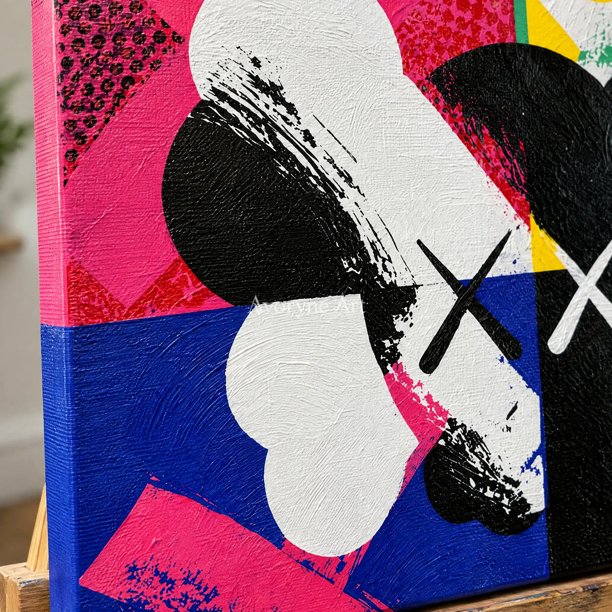 Ivory Tender Sonata: Colorful Pop Face Art — detail easel