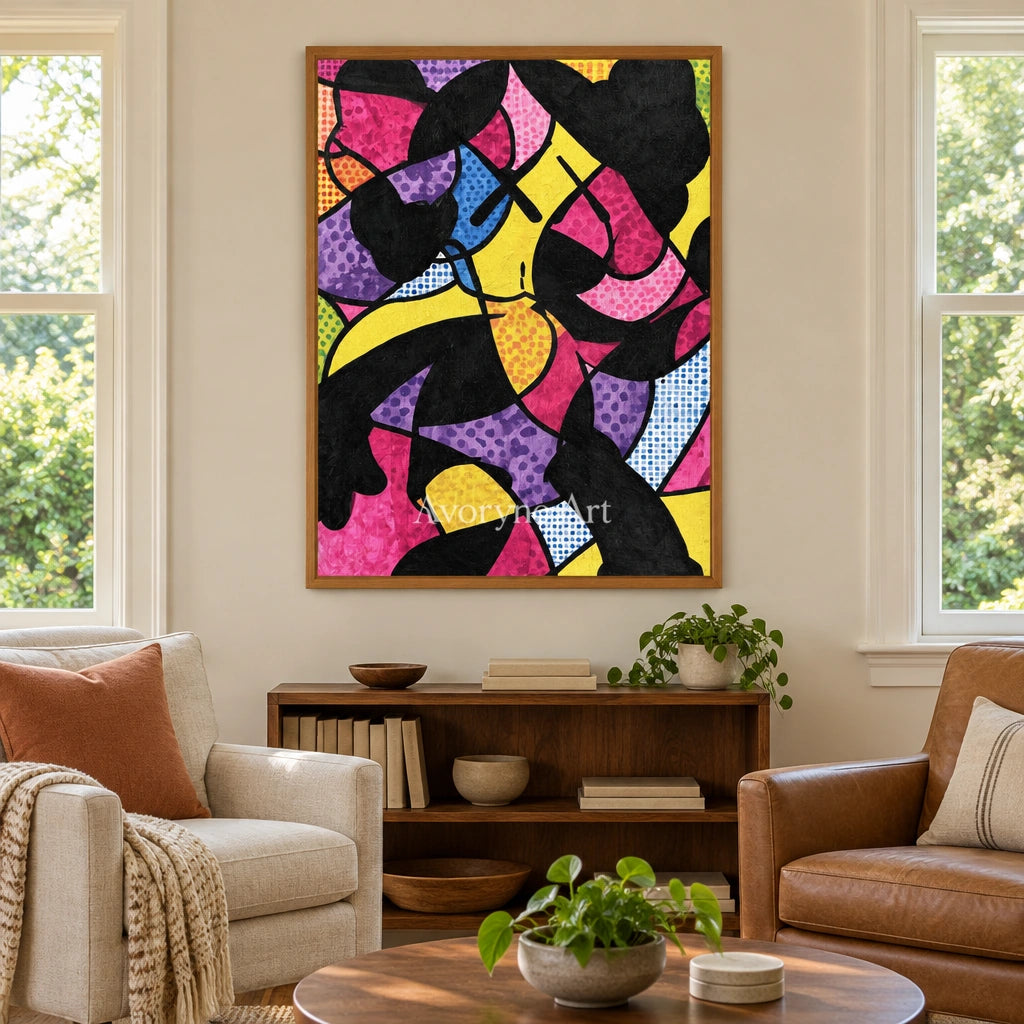 Ivory Tender Meadow: Colorful Pop Face Art — villa wood
