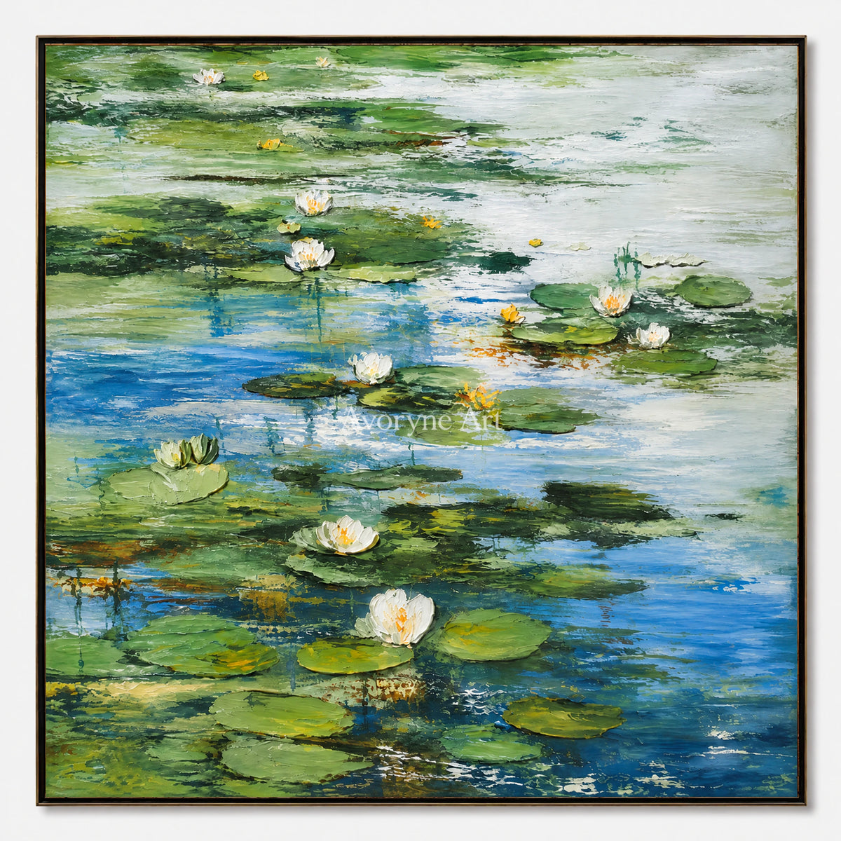 Lily Stillness: Colorful Water Lily Pond Wall Art — primary
