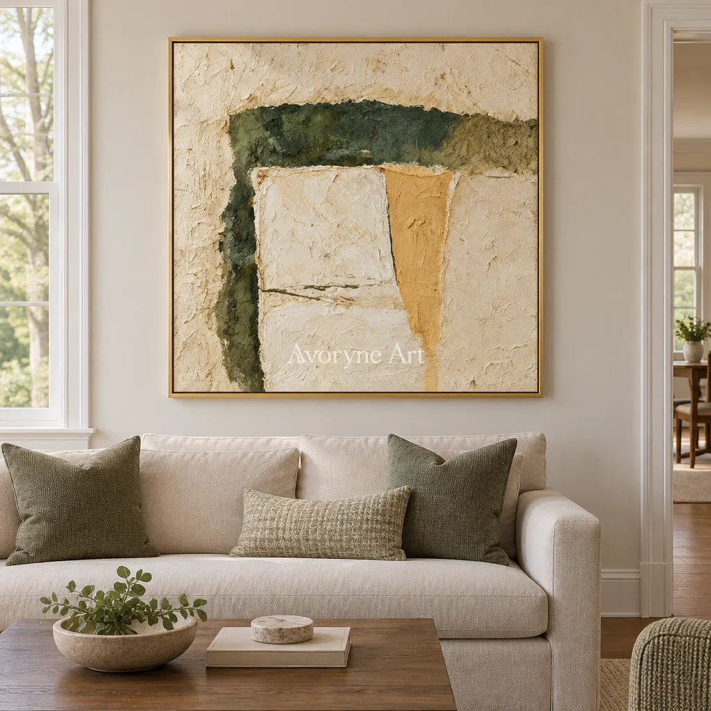 Aster Shore: Cream Color Abstract — living gold