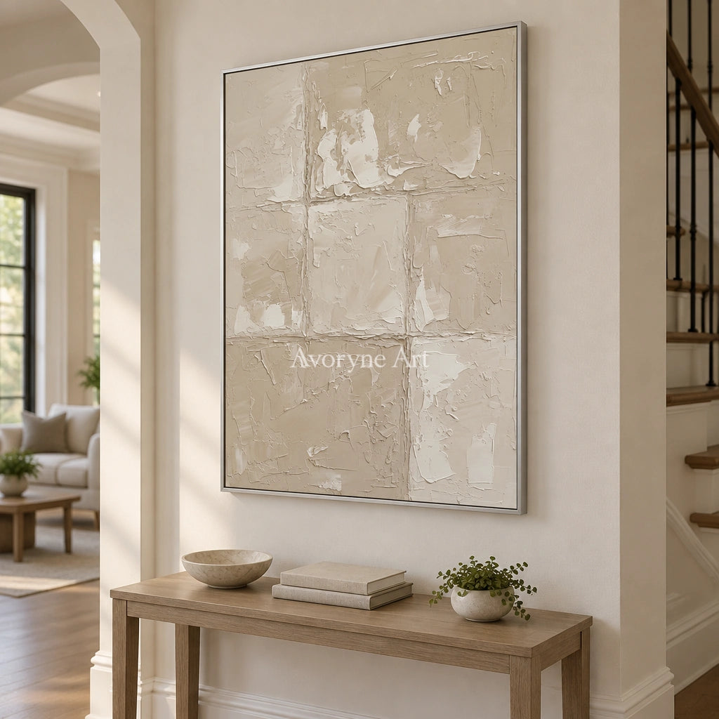 Aster Ochre: Cream Layered Relief — entry silver