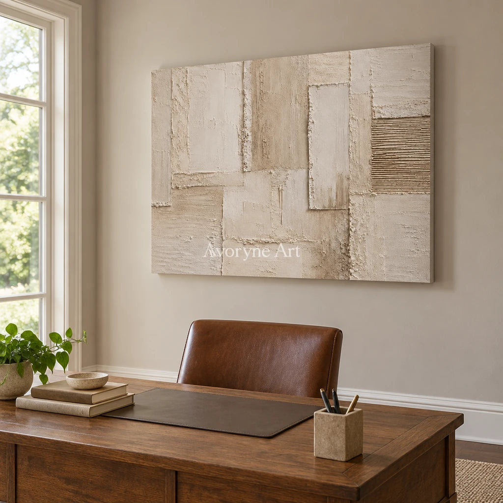 Aster Field: Cream Layered Relief — office frameless