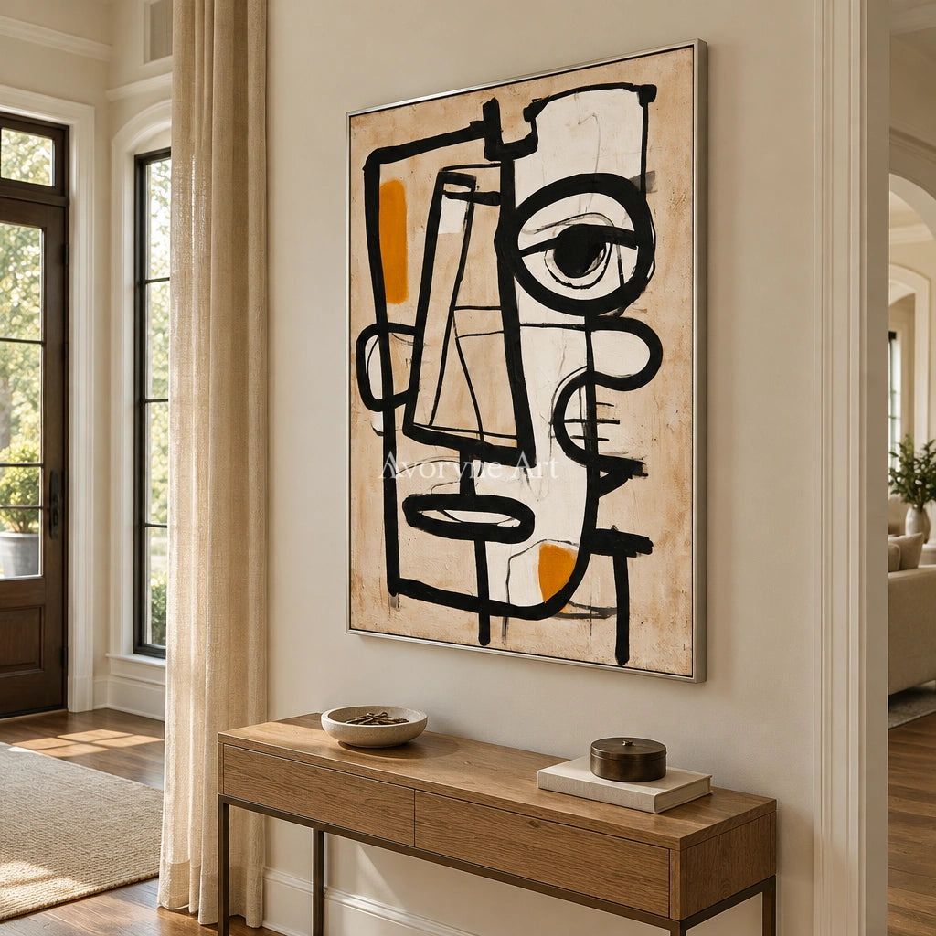 Ivory Winding Passage: Cubist Face Art — entry silver