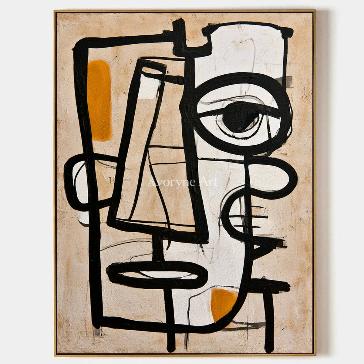 Ivory Winding Passage: Cubist Face Art — primary