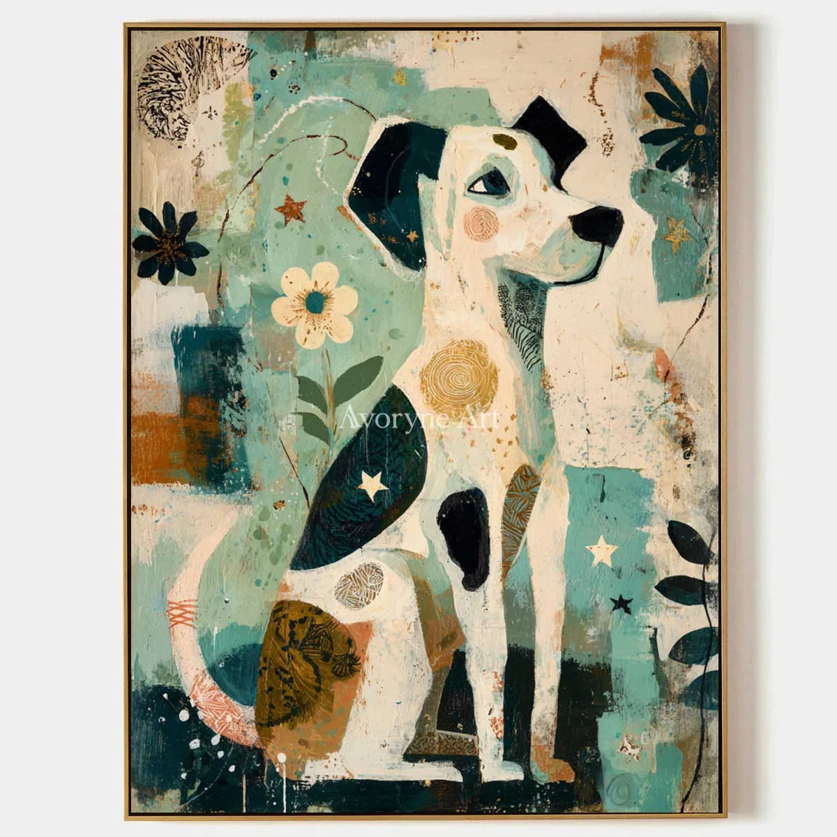 Ivory Amber Current: Decorative Dog Art — primary