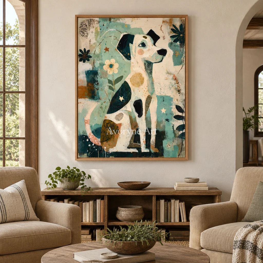 Ivory Amber Current: Decorative Dog Art — villa wood