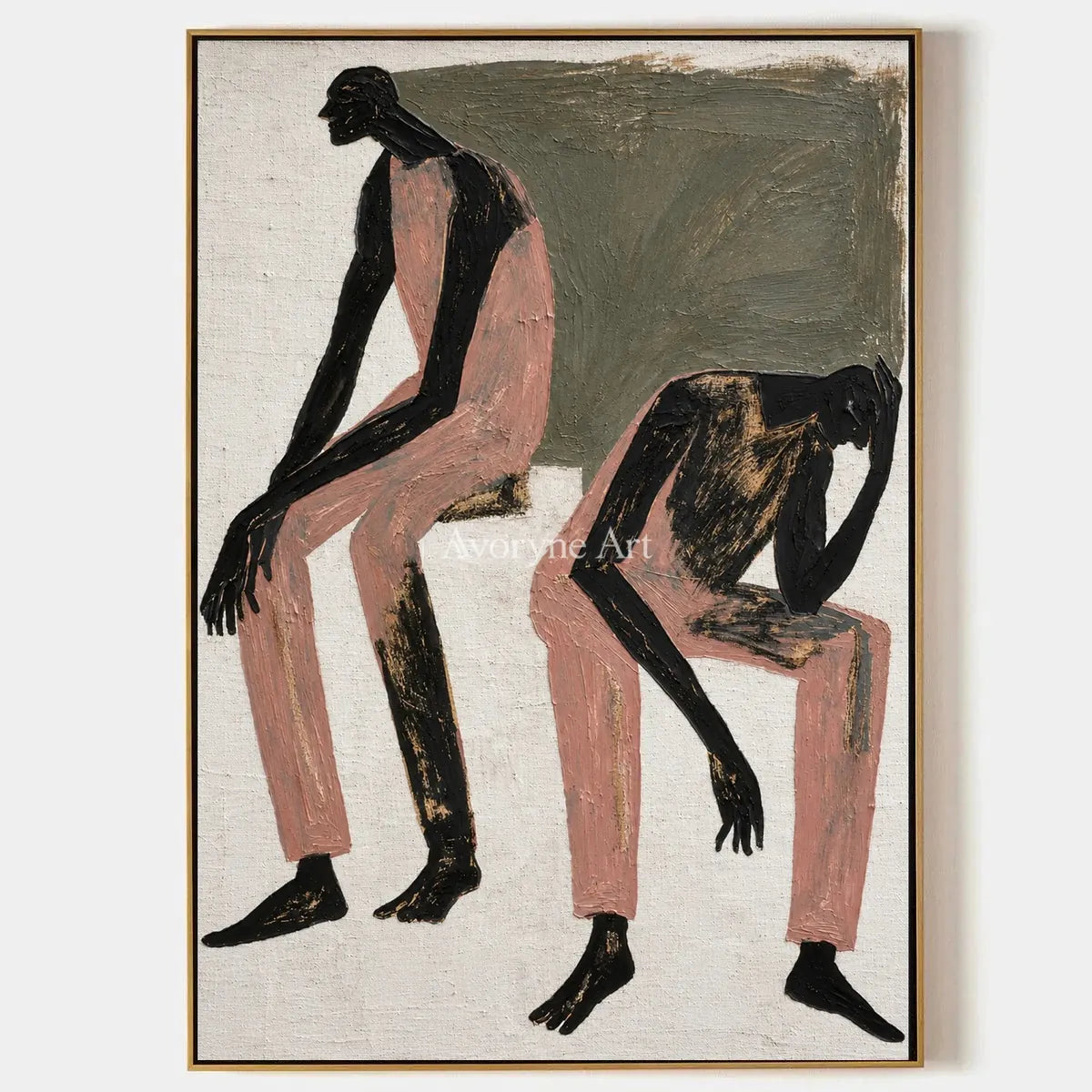 Lucent Gesture, hand-painted dynamic figure wall art by Sofia Alvarez