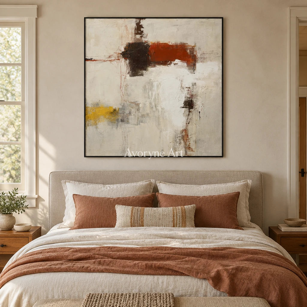 Ivory Lucent Sonata: Earth Block Abstract — bedroom black