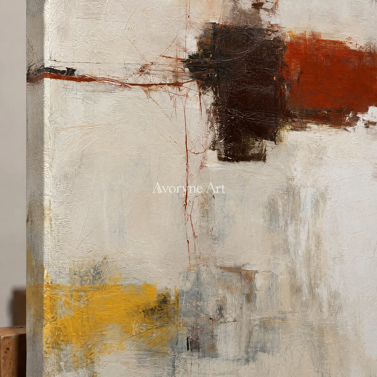 Ivory Lucent Sonata: Earth Block Abstract — detail easel