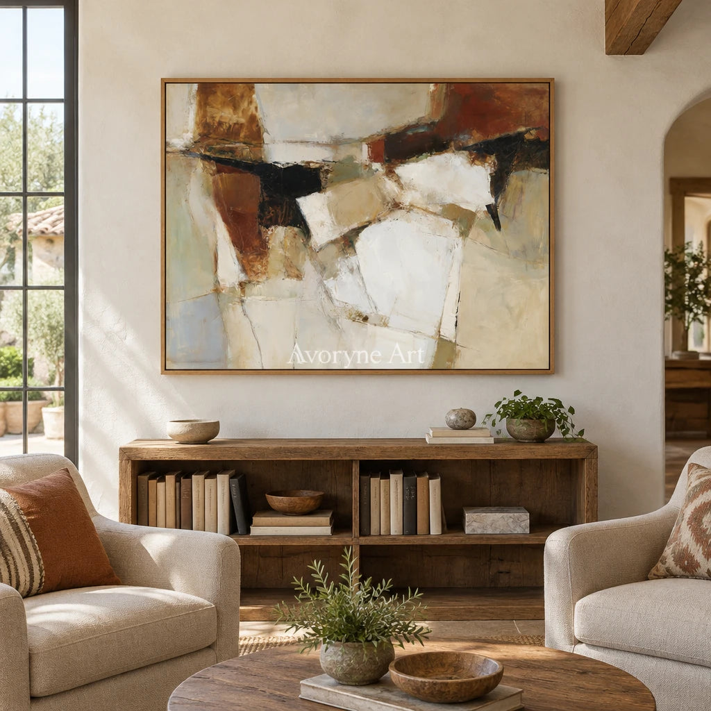 Ivory Lucent Light: Earth Block Abstract — villa wood